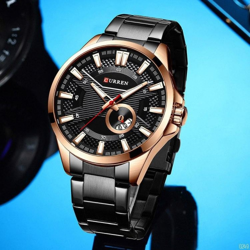 Годинник чоловічий Curren 8372 Black-Cuprum-2
