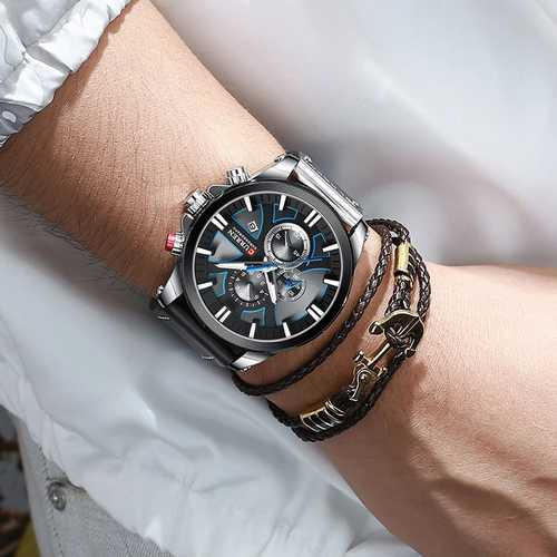 large Часы мужские Curren 8346 Silver-Black 0