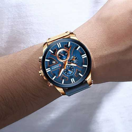 Годинник чоловічий Curren 8346 Blue-Cuprum-0