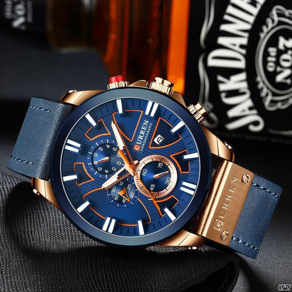 large Годинник чоловічий Curren 8346 Blue-Cuprum 1
