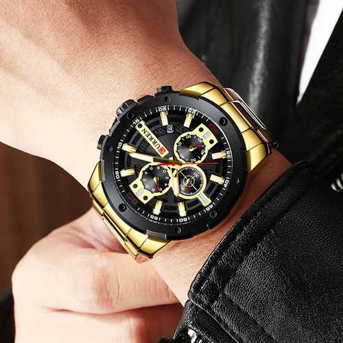 Часы мужские Curren 8336 Gold-Black-0
