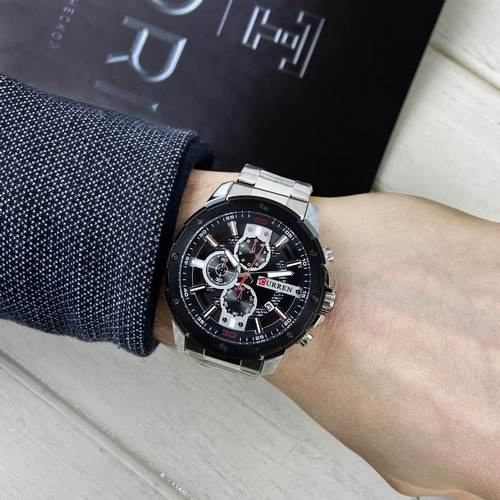 large Часы мужские Curren 8336 Silver-Black 3