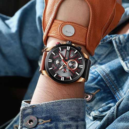 Часы мужские Curren 8346 Brown-Cuprum-Black-0