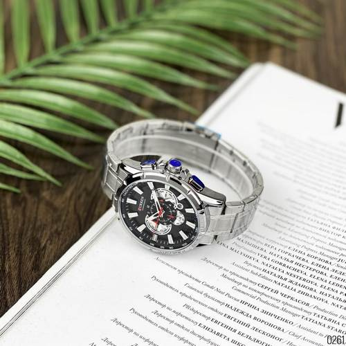 Годинник чоловічий Curren 8363 Silver-Blak-2