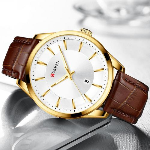 large Часы мужские Curren 8365 Brown-Gold-White 1