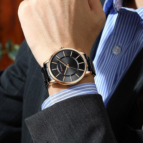 Часы мужские Curren 8385 Black-Gold-0