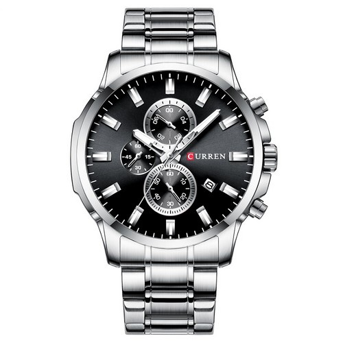 Часы мужские Curren 8348 Silver-Black