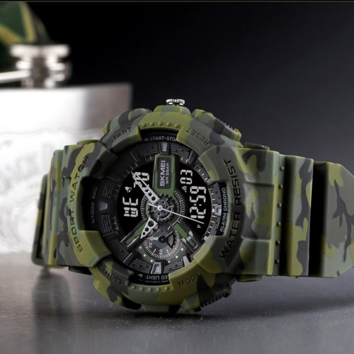 Годинник чоловічий Skmei 1688 Green-Black Military-0