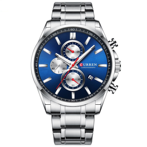 Годинник чоловічий Curren 8368 Silver-Blue-Silver