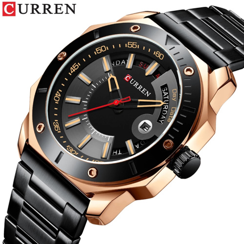 Годинник чоловічий Curren 8344 Gold-Black-0