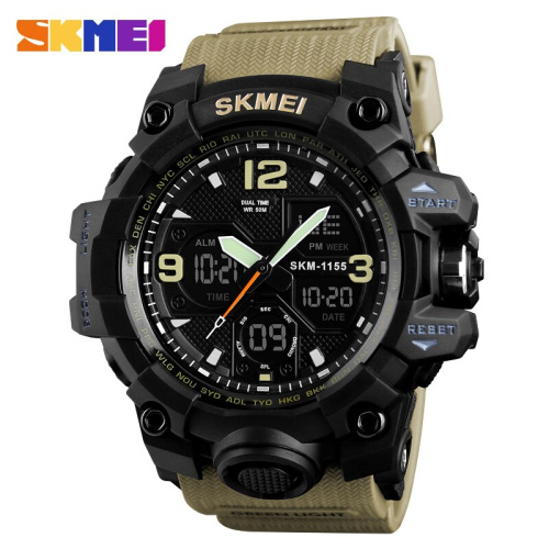 Часы мужские Skmei 1155 Black-Khaki
