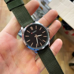 Curren 8322 Silver-Black-Military Wristband