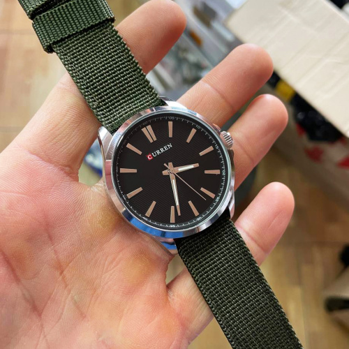 Годинник чоловічий Curren 8322 Silver-Black-Military Wristband