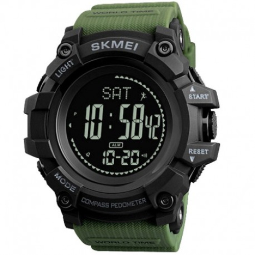 Часы мужские Skmei 1356AG Army Green + Compass