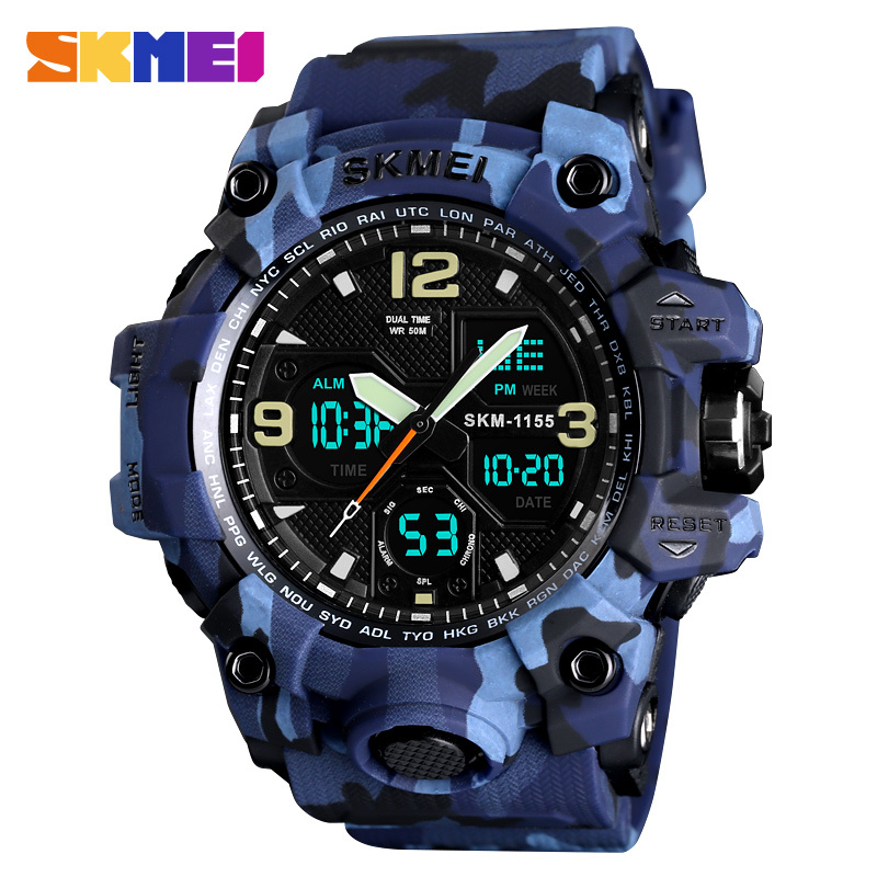 large Часы мужские Skmei 1155BCMBU blue camo 0
