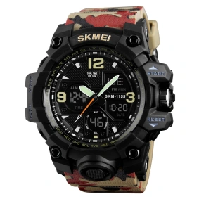 Тактичесские часы Skmei 1155 Black-Camo Red