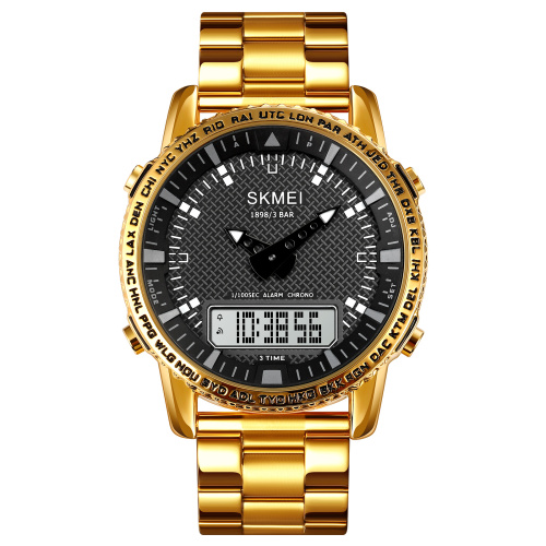 Годинник чоловічий Skmei 1898GDWT Gold-White