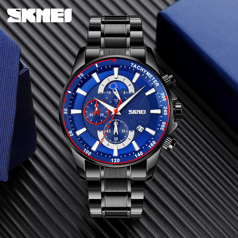 large Часы мужские Skmei 9250BKBU Black-Blue 1