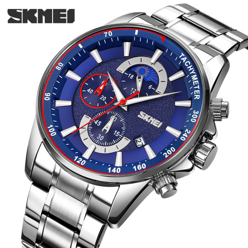 Часы мужские Skmei 9250SIBU Silver-Blue-0