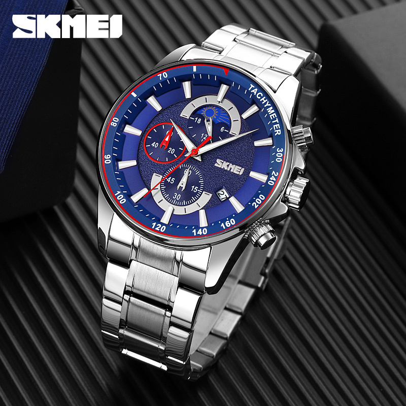large Часы мужские Skmei 9250SIBU Silver-Blue 1