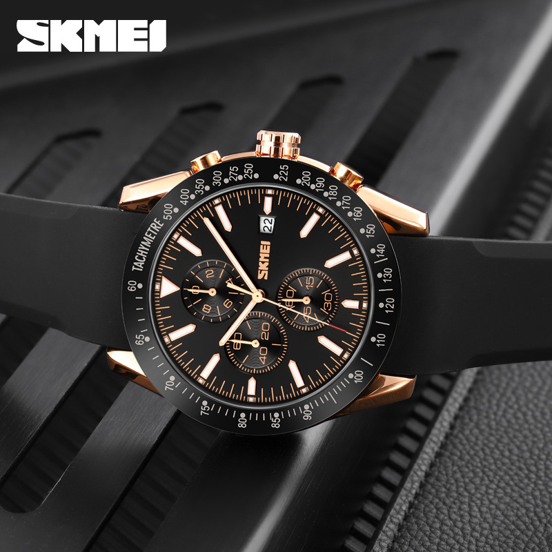 large Часы мужские Skmei 9253PRGBK Rose Gold-Black Sil 1