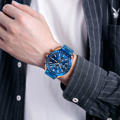 Часы мужские Skmei 9253RGBU Rose Gold-Blue-1
