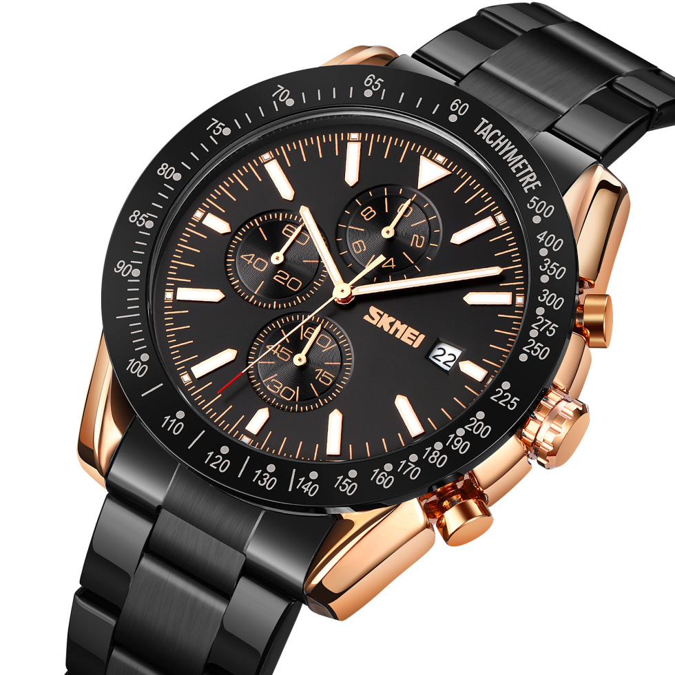 large Часы мужские Skmei 9253RGBK Rose Gold-Black 0