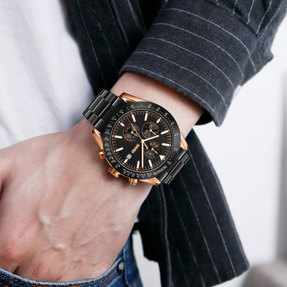 large Часы мужские Skmei 9253RGBK Rose Gold-Black 1