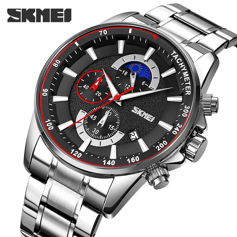 large Часы мужские Skmei 9250SIBK Silver-Black 0