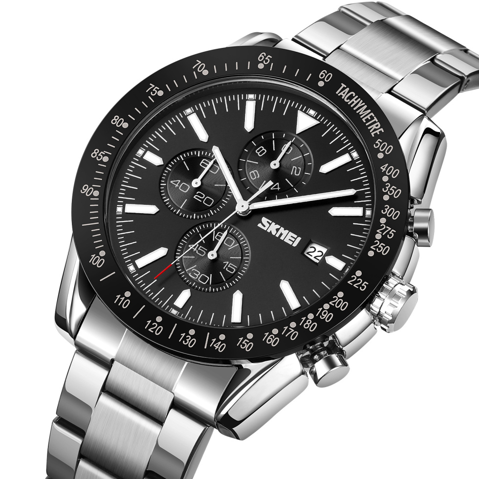 large Часы мужские Skmei 9253SIBK Silver-Black 0