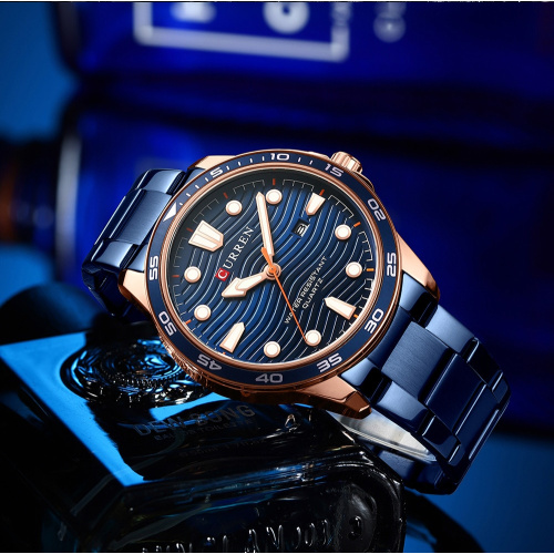 Часы мужские Curren 8426 Blue-Gold-0