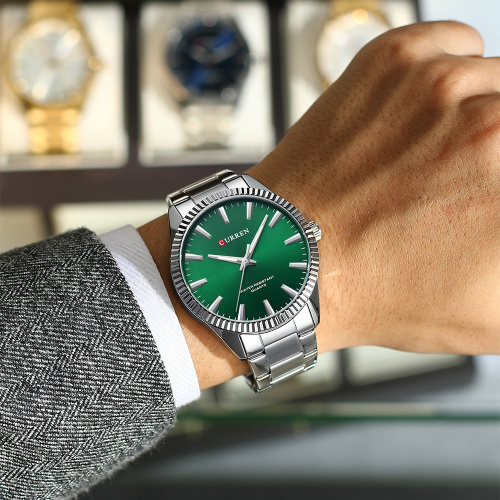 Часы мужские Curren 8425 Silver-Green-1