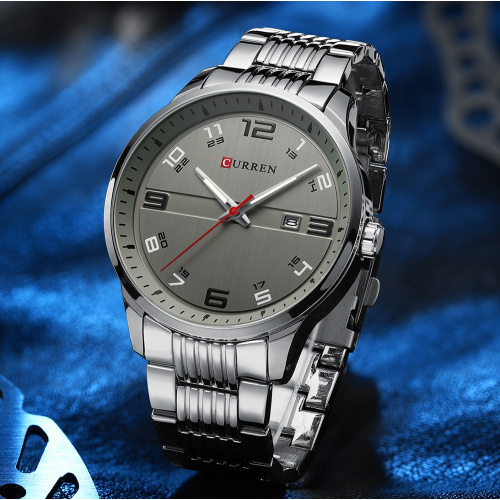 Годинник чоловічий Curren 8411 Silver-Green-0