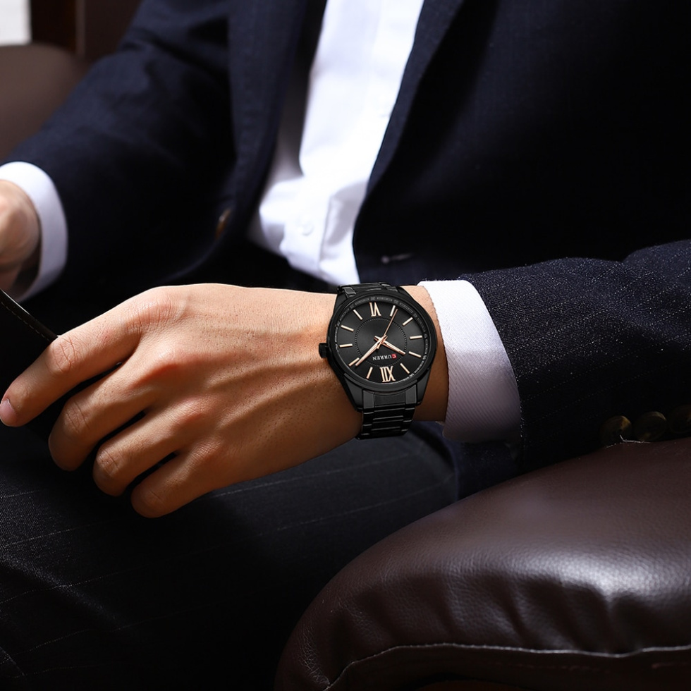 large Годинник чоловічий Curren 8423 All Black 1