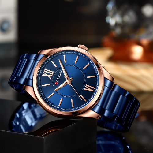 Часы мужские Curren 8423 Blue-Gold-0