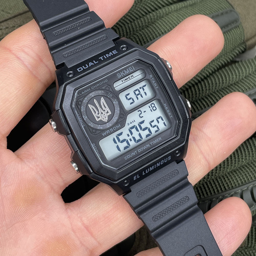 Годинник чоловічий Skmei 1299BK Black Glory to Ukraine