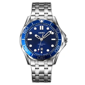  Skmei 9276 Silver-Blue Steel Strap