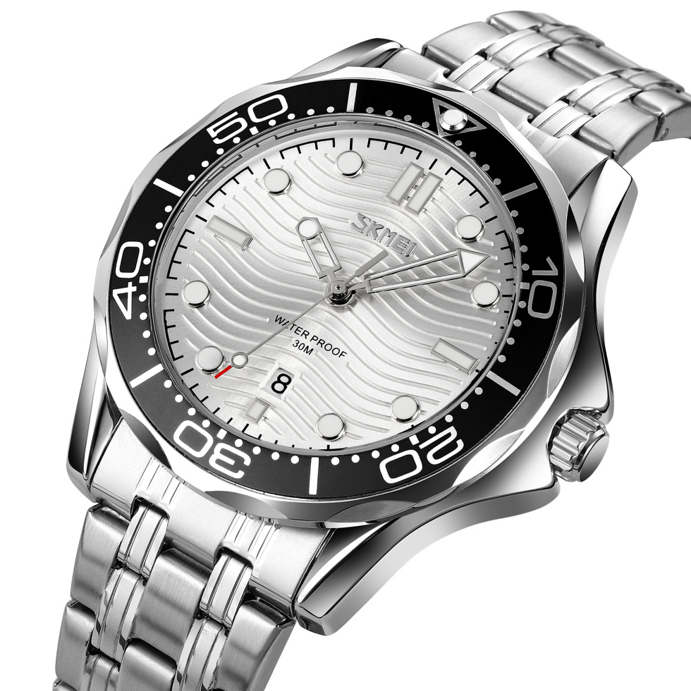 large Часы мужские Skmei 9276SSISI Silver-Silver Steel Strap 0