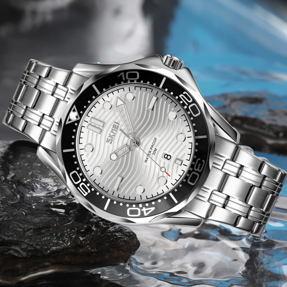 large Часы мужские Skmei 9276SSISI Silver-Silver Steel Strap 1