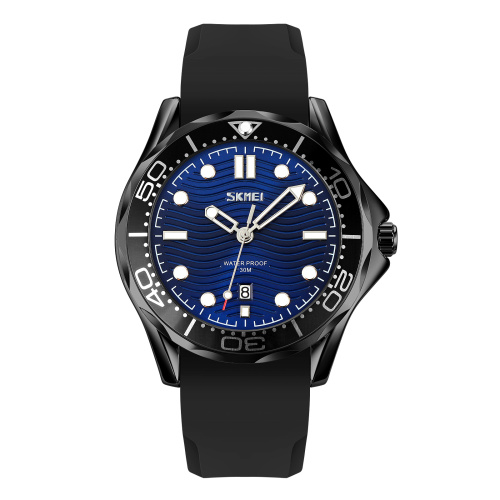 Годинник чоловічий Skmei 9276PBKBU Black-Blue Silicone Strap