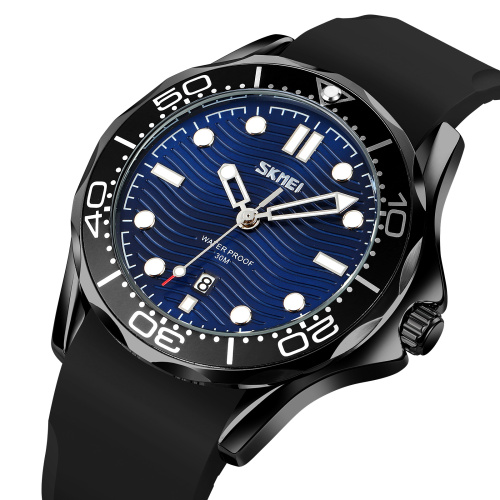 Годинник чоловічий Skmei 9276PBKBU Black-Blue Silicone Strap-0