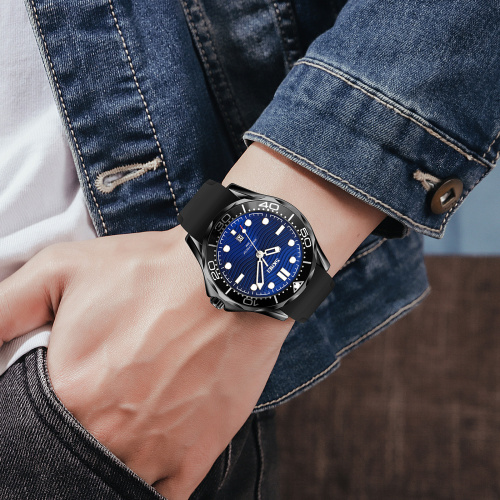 Годинник чоловічий Skmei 9276PBKBU Black-Blue Silicone Strap-1