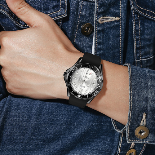 Часы мужские Skmei 9276PBKSI Black-Silver Silicone strap-1