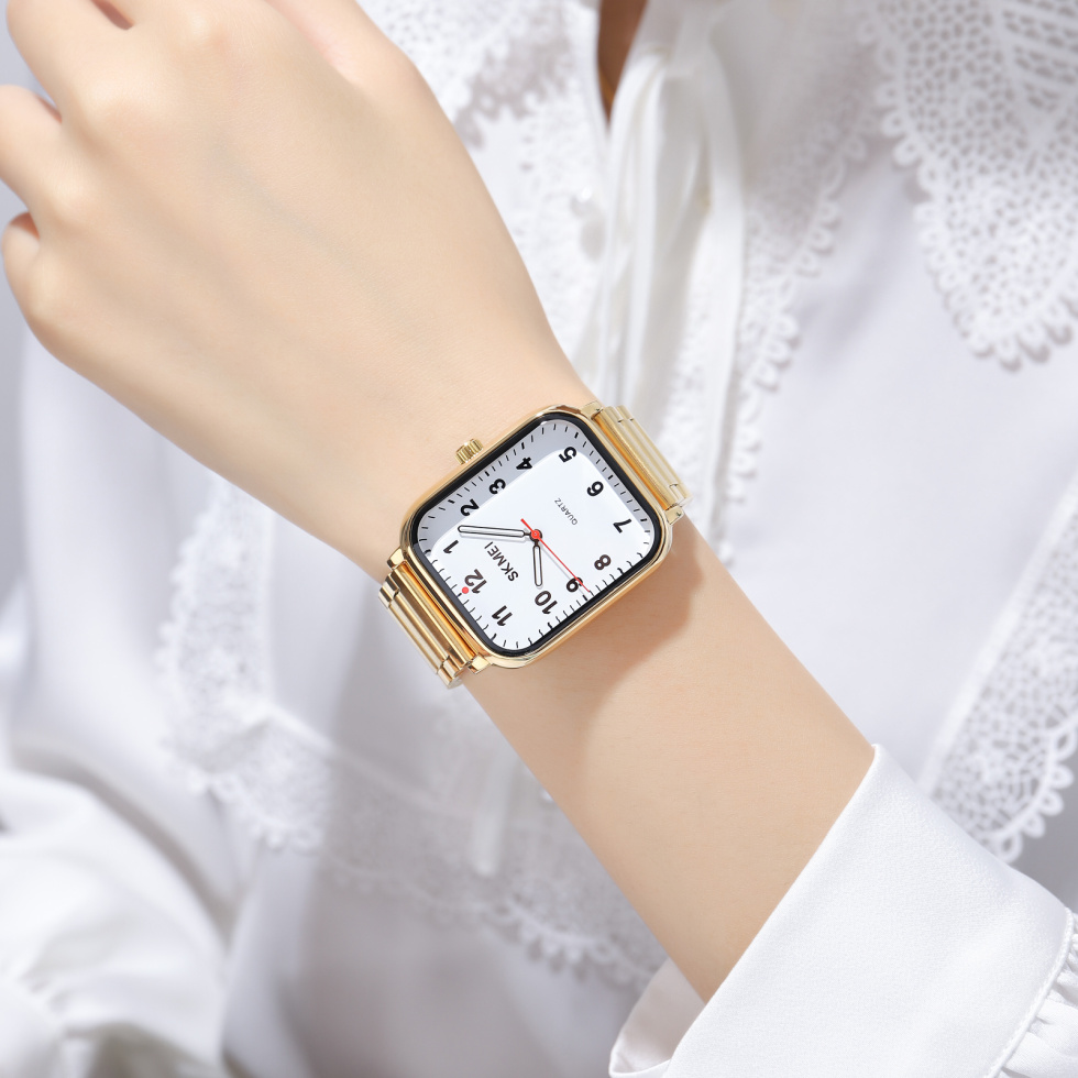 large Часы мужские Skmei 1954GDWT Gold-White 1