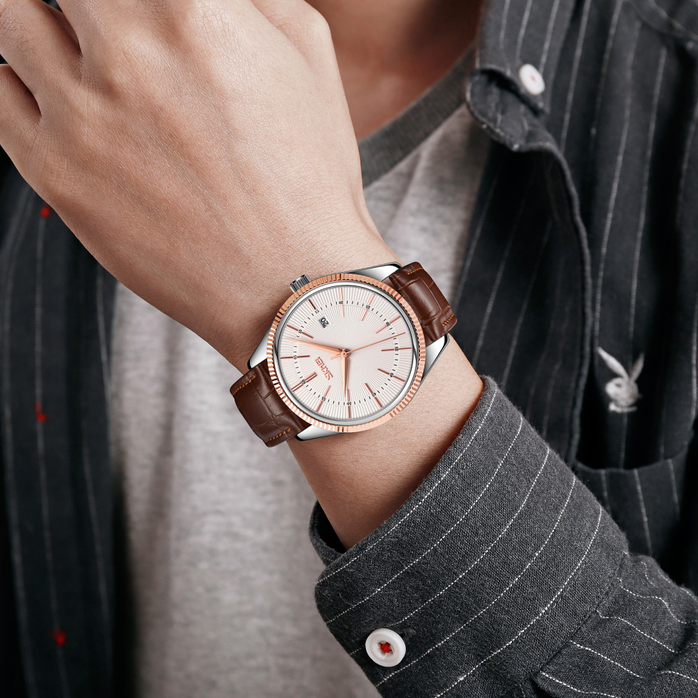 large Годинник чоловічий Skmei 9298TRGSI Rose-Gold Silver 1