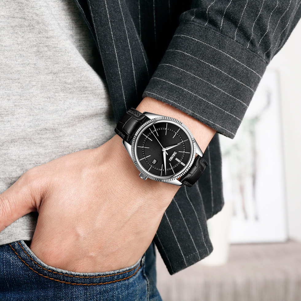 large Годинник чоловічий Skmei 9298SIBKBK Silver Black-Black 1