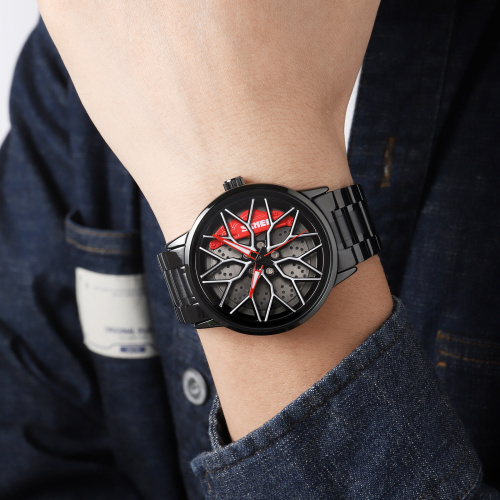 Часы мужские Skmei 1990D Black Red-Silver-1