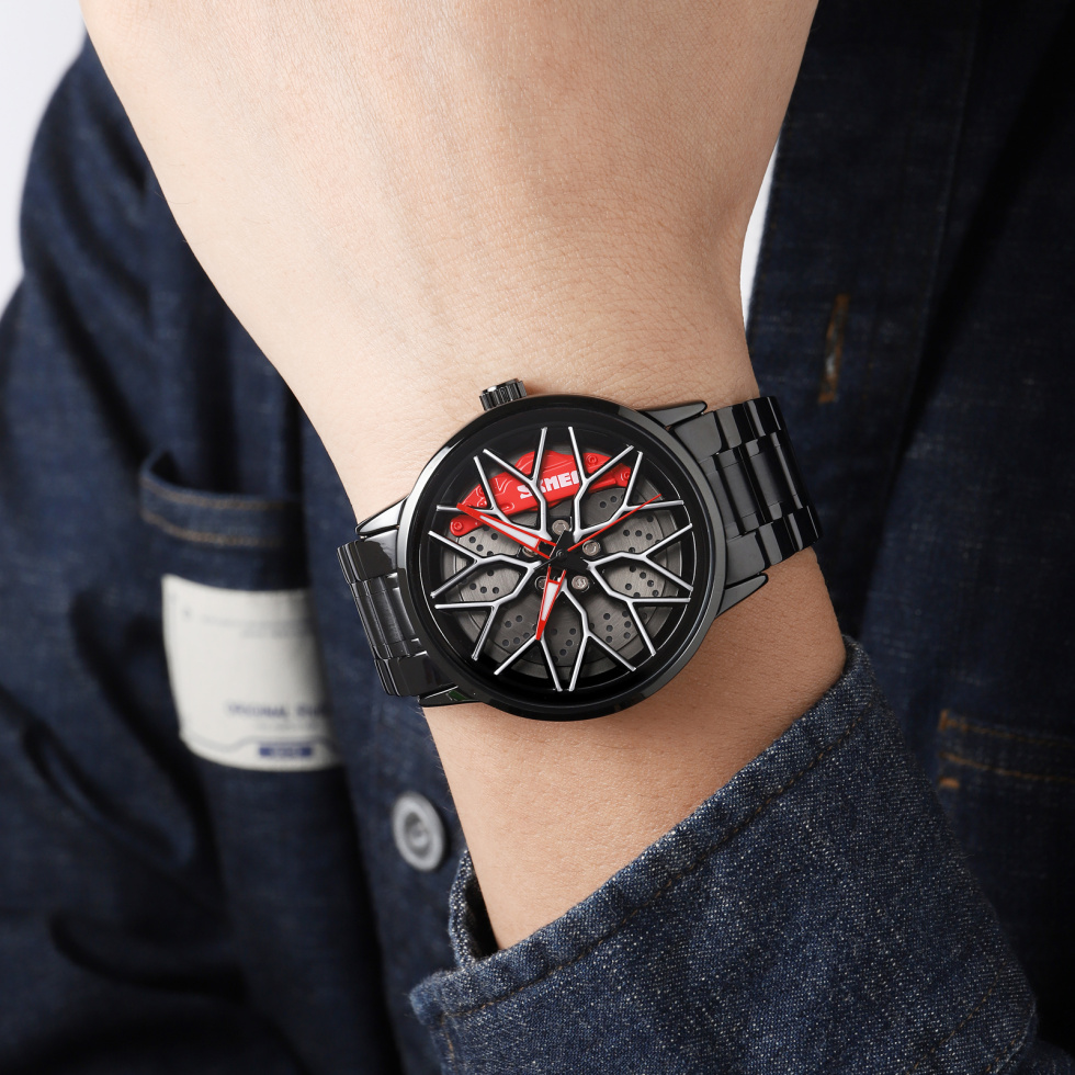 large Часы мужские Skmei 1990D Black Red-Silver 1
