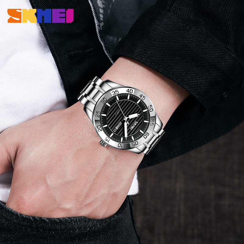 large Часы мужские Skmei 9293SIBK Silver-Black 1