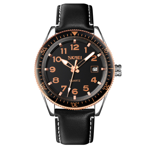 Часы мужские Skmei 9232LRGBK Rose-Gold Black Leather